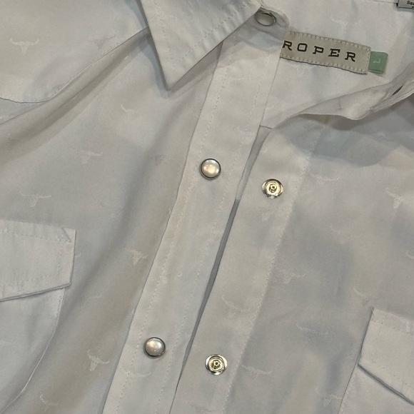 Roper Women’s fitted Pearl Snap Blouse Size L - Picture 7 of 9